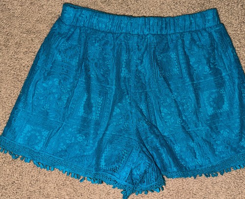 Takara Girls Size Large Aqua Lace Shorts With Drawstring Design - Picture 4 of 5