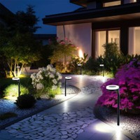 Stecklampe AußEnleuchte Solarleuchte Led Erdspieß Up Down Schwarz Gartendeko 6X