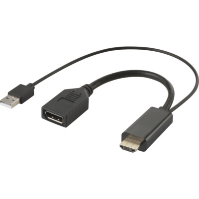 Renkforce RF-4777274 HDMI / DisplayPort Adapterkabel [1x HDMI-Stecker, USB 2....