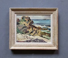 Pamela Wright (20th Century ) Vintage Mid-Century Oil Seascape Painting