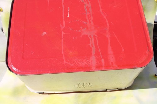 Vintage National Can Corp. Metal Bread Box, Geraniums FREE SHIP! - Picture 11 of 12