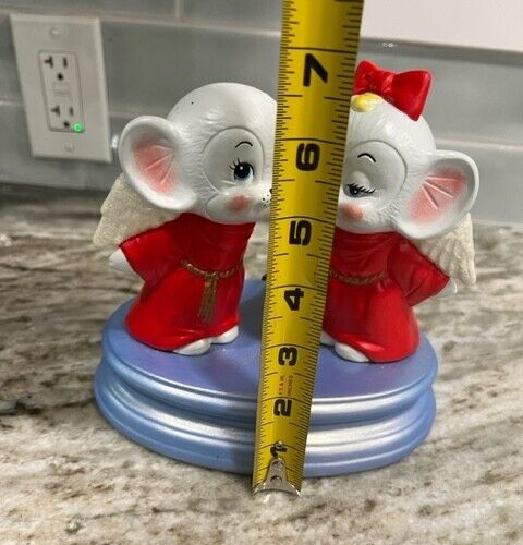 Vintage Sankyo Angel Mice Music Box Plays We Wish You A Merry Christmas ...