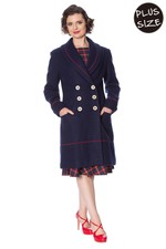 Banned Blue Diva Vintage Retro Plus Size Coat