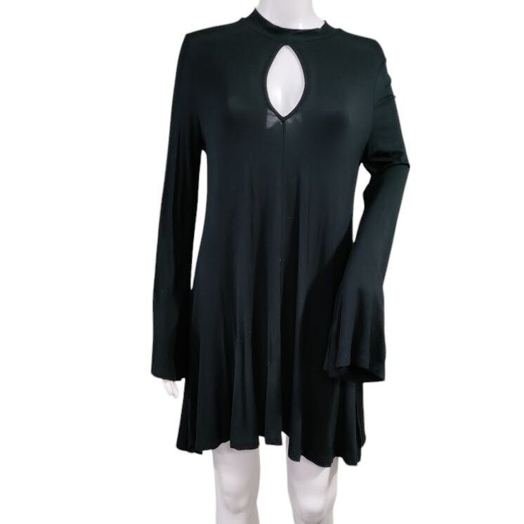 Gypsy Warrior Long Sleeve Keyhole Mock Neck Mini Dress Black Women's Size M | eBay Gypsy Warrior Long Sleeve Keyhole Mock Neck Mini Dress Black Women's Size M | eBay