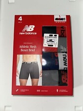 New Balance Men's 4 Pack Athletic Mesh Boxer Briefs Multi Color Size L 36  -38  