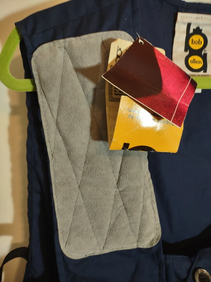 Bob Allen XL Hunting Vest Vintage Blue Padded Shoulder NWT - Image 3 of 4