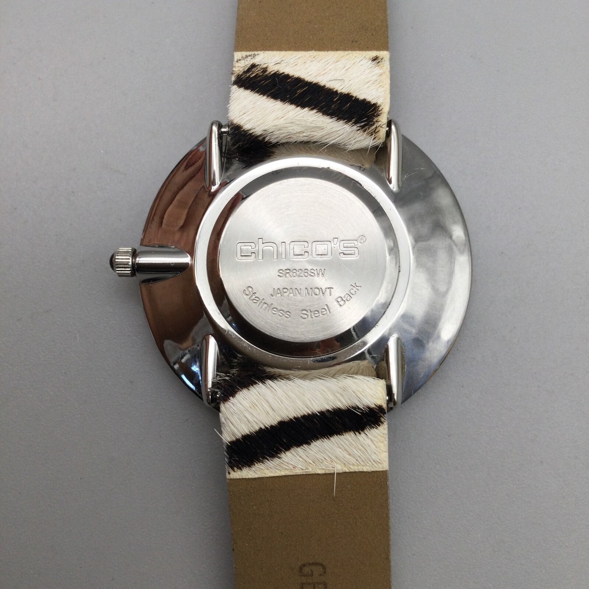 Chicos Ladies Watch As Is Metallic Textured Brown Silver Hinged White MOP Face Chico main image 2