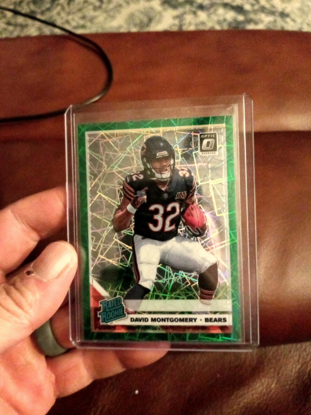 DAVID MONTGOMERY 2019 DONRUSS OPTIC GREEN VELOCITY RATED ROOKIE RC CHICAGO BEARS