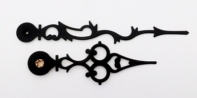 Kienininger Grandfather Clock Hands 4 3/4 Inch Black Serpentine Mechanical Movt