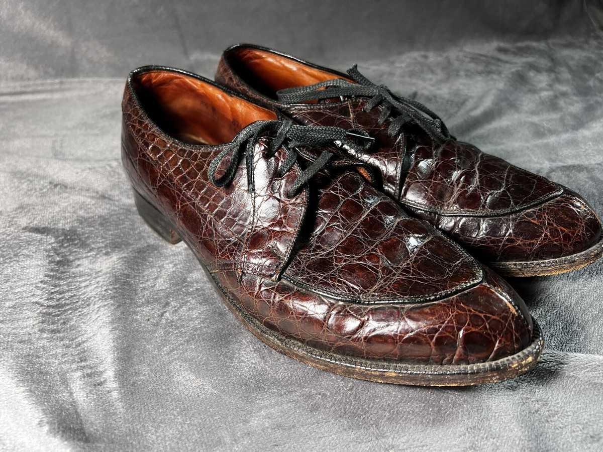 Edwin Clapp Vintage 1940's Alligator Crocodile Split Toe Oxford