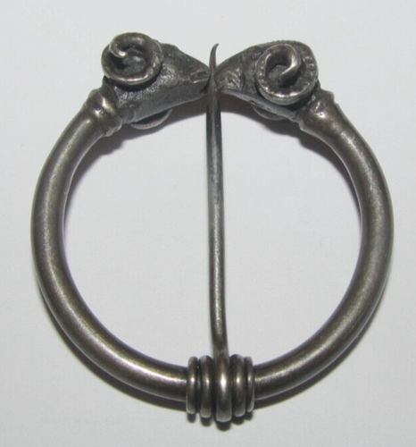 Antik Vintage DOPPELTE WIDDERKÖPFE Sterling Silber Brosche KILT Anstecknadel/Halbring RAR