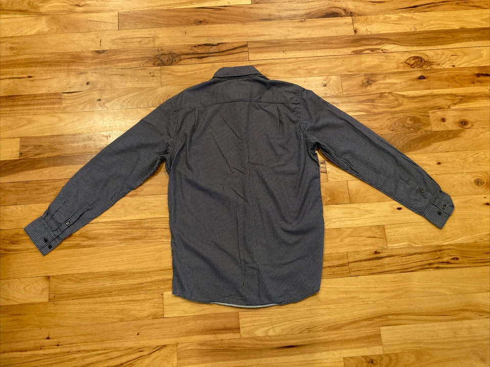 Рубашка мужская Rodd & Gunn спортивная на пуговицах с длинным рукавом синяя с геометрическим узором средняя - Изображение 3 из 4