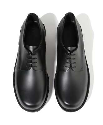 Firenze Atelier Mens Matt Black Leather Round Toe Derby  display picture 3