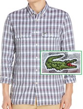 NWT Lacoste Regular Fit Chest Pockets Oxford Cotton Check Shirt Size M