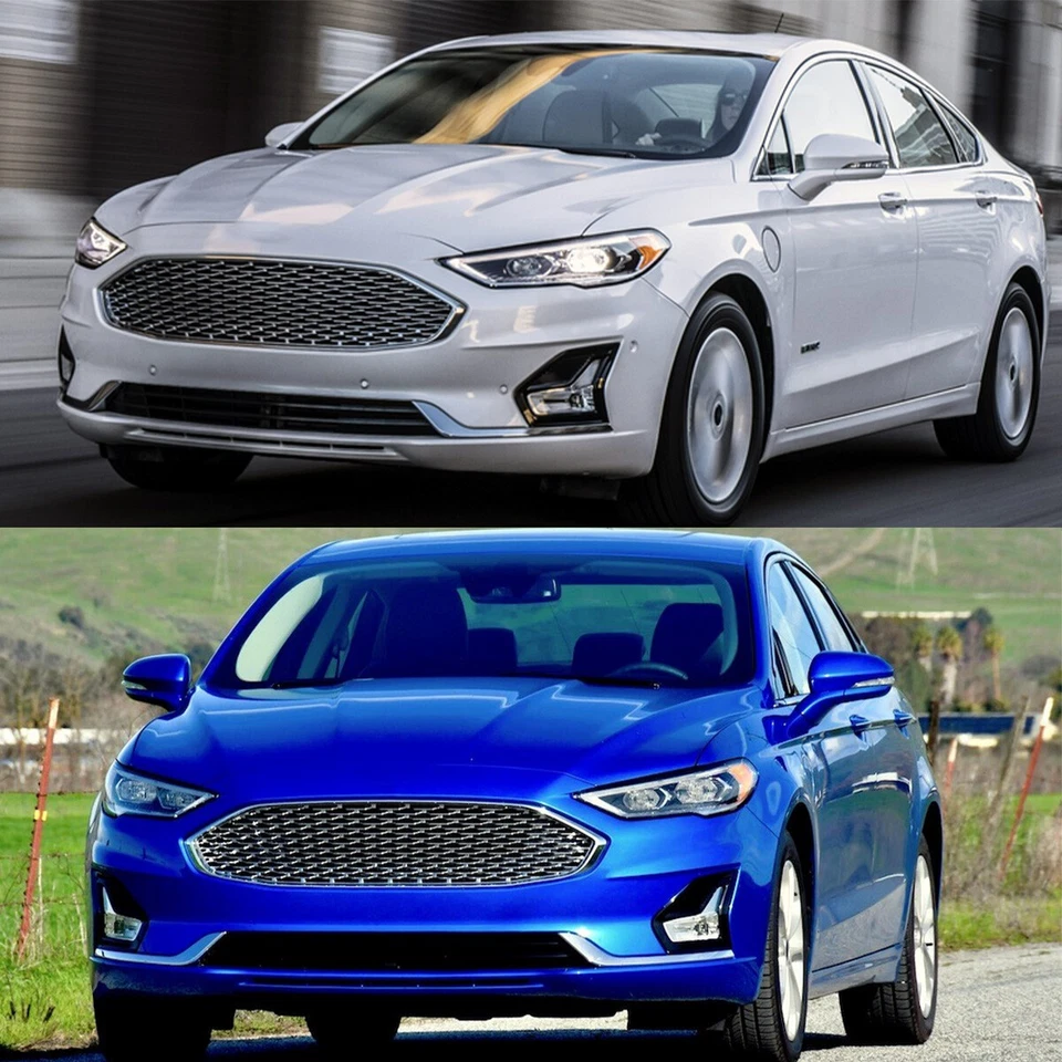 Pair LH RH For 2019-20 Ford Fusion Chrome Front Bumper Fog Light Lamp Strip Trim Foto 3 de 4