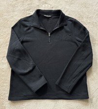 Michael Kors Mens Black Cotton Blend Knit 1/4 Zip Pullover Sweater Size M