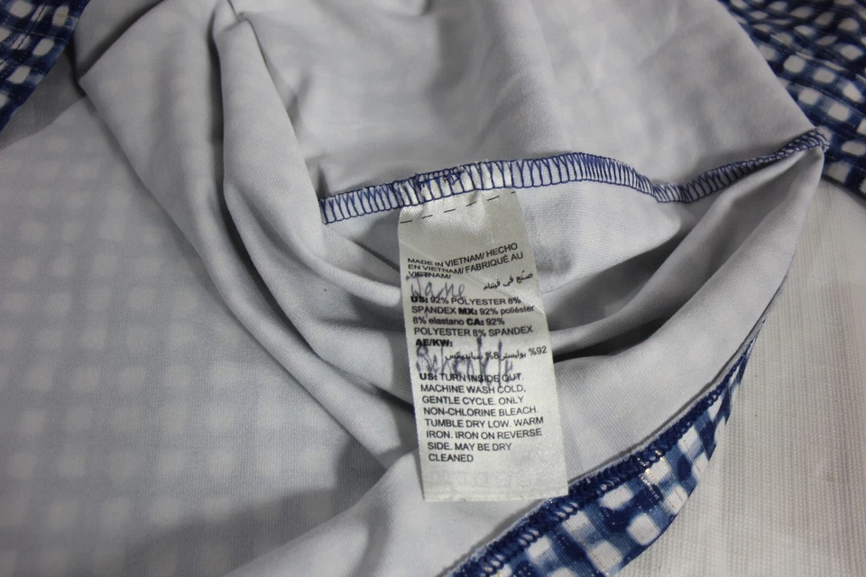 CHICO'S Zenergy Top 1/4 Cremallera Azul Blanco Cremallera Talla 2 US L Foto 4 de 4