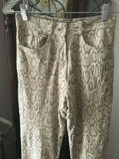 Anna Piazza Pitti Firenze Snakeskin Print Genuine Suede Pants~size 40