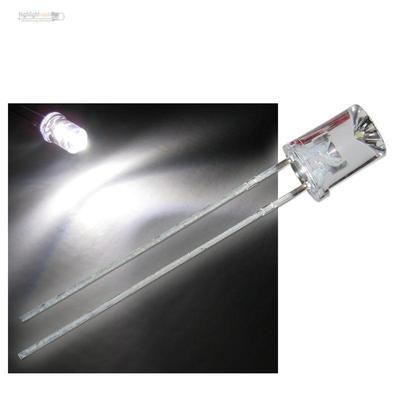 100 LED 5mm Konkav Weiß Leuchtdioden Superhell Weiße Concave LEDs