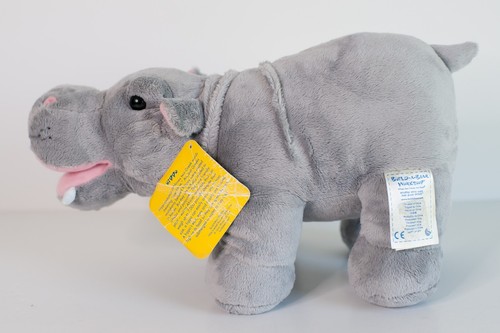 Build a Bear Workshop BABW Gris Hipopótamo Zoo Friend 16" Etiqueta Original Tan Suave Mimoso - Imagen 6 de 12