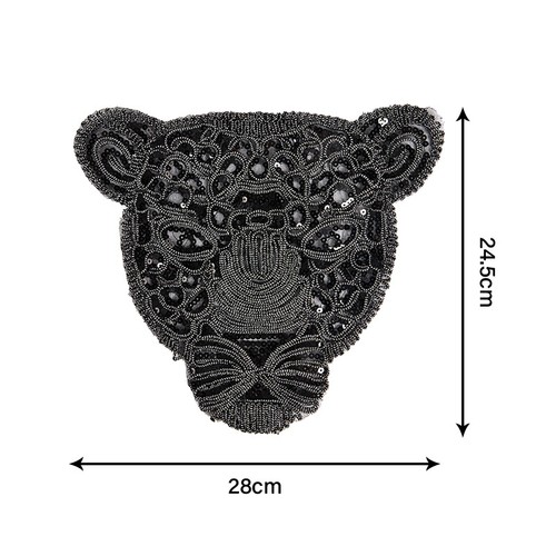 Leopard Patches for Clothing Black Sequin Diy Accessories for Clothes Badge - Picture 3 of 11