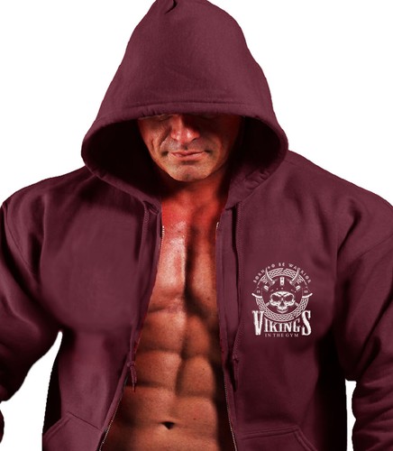 Para hombre Cremallera Completa Sudadera con Capucha Vikinga con Cremallera NUEVA Bebak In The Gym - Imagen 17 de 18