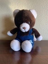 Russ Berrie Scooter Bear Plush Overalls Rare HTF