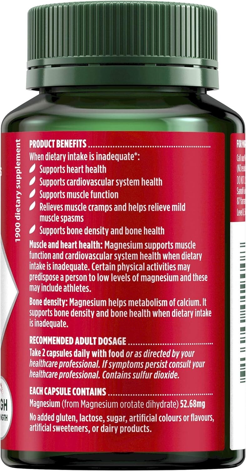 Nature's Own High Strength Magnesium Orotate 800mg Capsules 60Supports