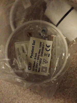 3x CED/Toolstation Pendant Light Fitting Ceiling Rose White B22