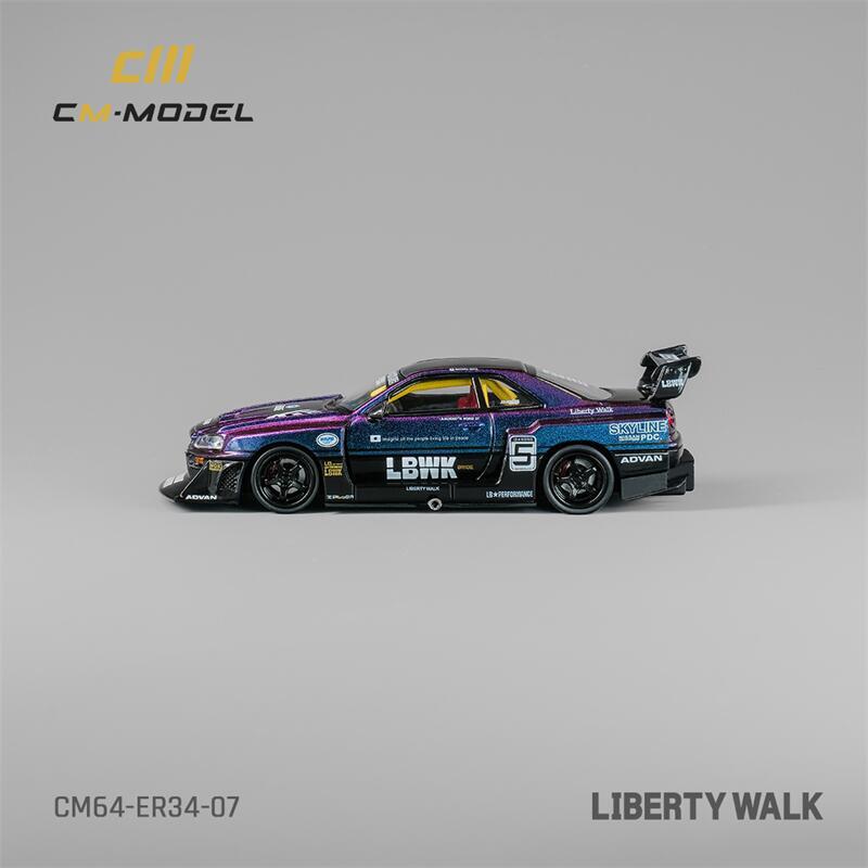 CM MODEL 1:64 Nissan LBWK ER34 Super Silhouette NO.5 chameleon