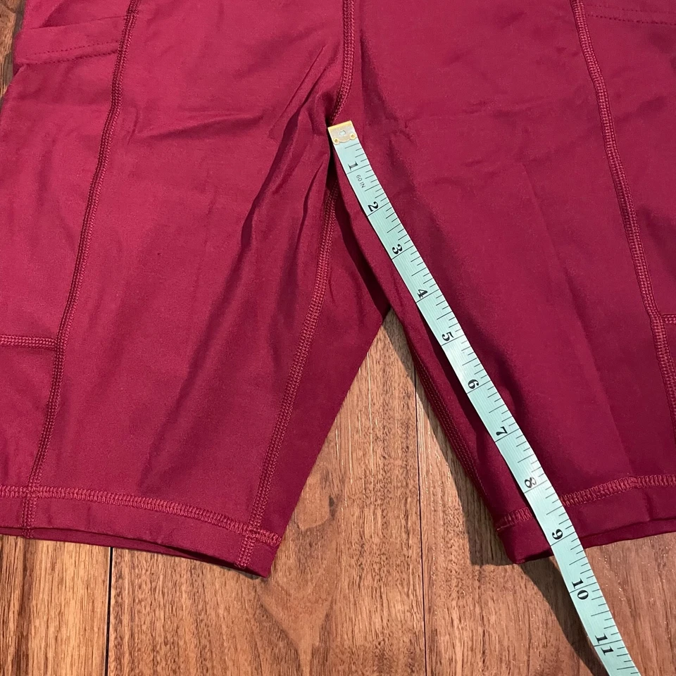 Pantalones Cortos Banana Republic Rojo Bicicleta Cortos Elastizados Tiro Medio Activos Para Mujer Pequeños Foto 2 de 4