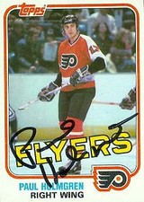 Paul Holmgren autographed Hockey Card (Philadelphia Flyers) 1981 Topps #105