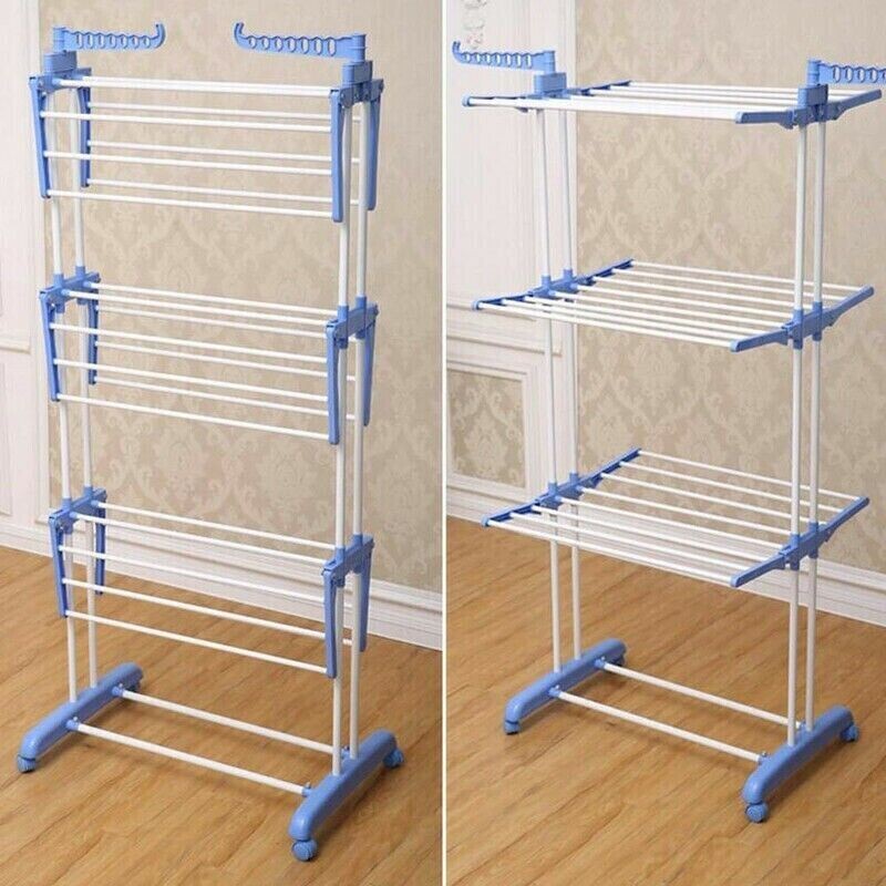 Stendino Verticale 3 Ripiani Acciaio Inox e ABS | Torre Professionale