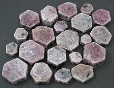 Ruby Corundum / Natural Ruby / Ruby Hexagon Crystals: Choose Ounces or lb