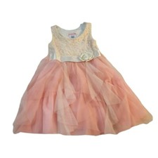 Sleeveless Pink Dress With Tulle Skirt Girls Size 4