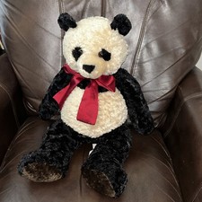 Animal Alley Toys R Us Panda Plush Red Satin Bow Stuffed Animal Bear Lovey 20  