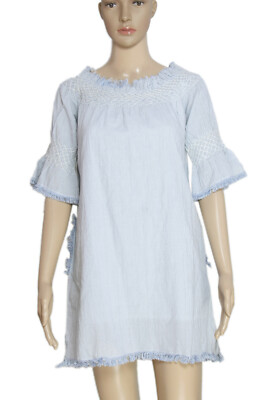 Lynne Love Lynne's World Striped Printed Fringes Off Shoulder Mini Dress M  38 | eBay
