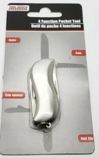  Silvertone 4-In-1 Pocket Knife Saw Can Opener Nail File Tool