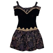 VTG Scott McClintock Velvet Floral Mini Dress Size 4