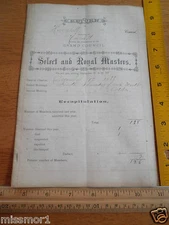 Merrimack Lodge free Masons 1882 Grand Council handwritten list Haverhill MA