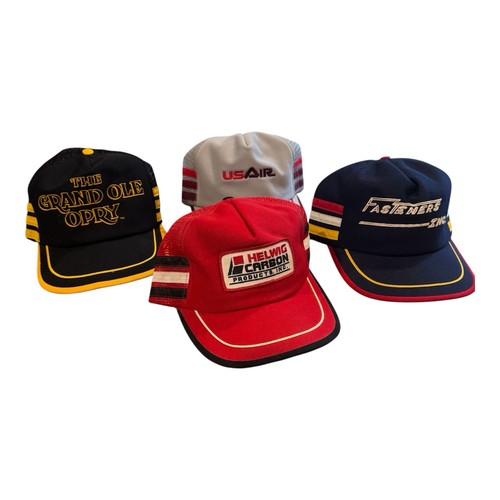 Branded Snapback Trucker Hats 1970s-1980s Vintage Lot of 4