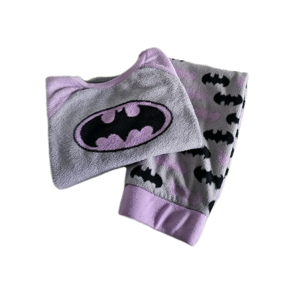 Batgirl Fleece Pajama Set Size 5, Grey And Purple, Flame Resistant - Изображение 3 из 4
