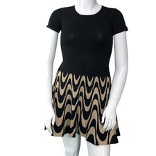 Parker Womens Size M Delaney Dress Knit Fit and Flare Mod Retro Sweater Flounce