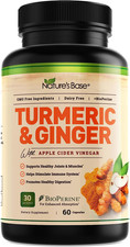 Turmeric and Ginger Supplement - with Curcumin, Apple Cider Vinegar Bioperine