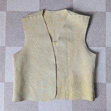Vtg 70s Handmade Suede Leather Open Front Vest Unisex Minimalist Leathercraft