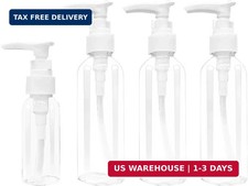 4 Pcs Travel Bottle, 3.4oz/100ml Empty Refillable Plastic Pump Dispenser Bottle