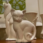 Haeger Kitten 8.5 inches in White Lava and Turquoise from 1961