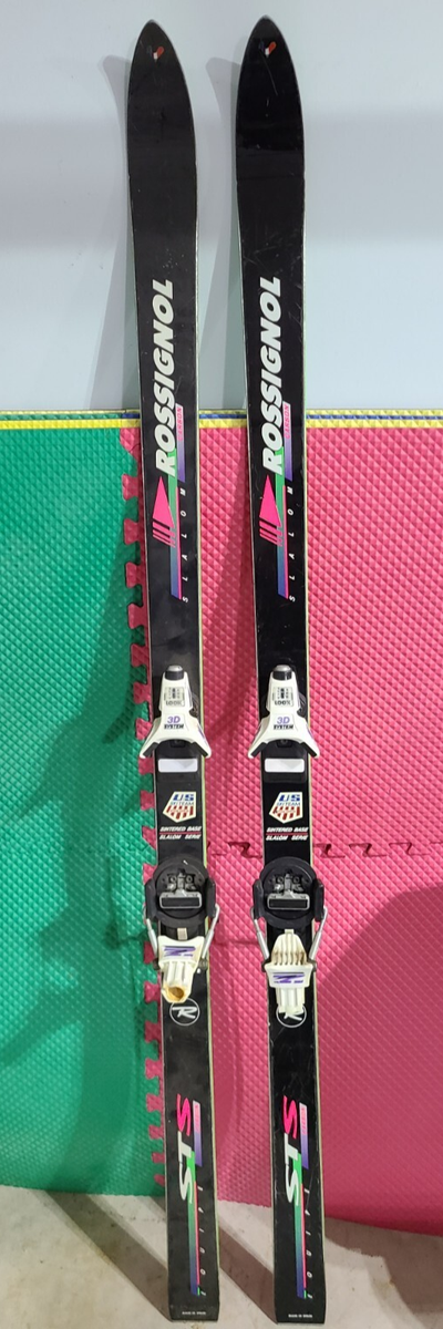 175cm Vintage Rossignol Straight Skis Equipe STS Carbon w/ Poles