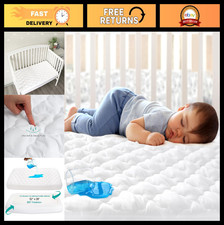 Waterproof Fitted Crib Mattress Protector Pad, Noiseless  Absorbent, 52"x28