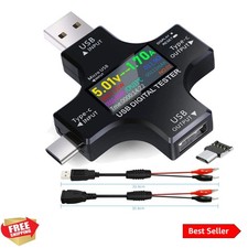 USB C Tester, 2 in 1 Tester Color Screen IPS Digital Multimeter2024,Voltage,C...
